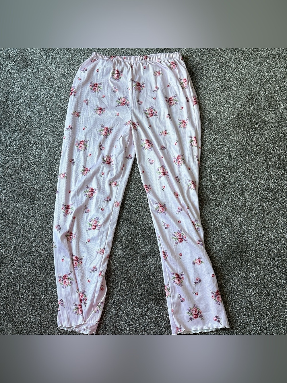 SHEIN White Floral Pajama Pants